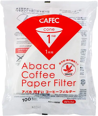 Filtros Cafec Abaca | 100 uds. Filtros Cónicos de Fibra de Abá para Café de Filtro
