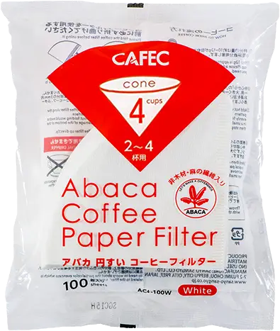 Filtros Cafec Abaca | 100 uds. Filtros Cónicos de Fibra de Abá para Café de Filtro